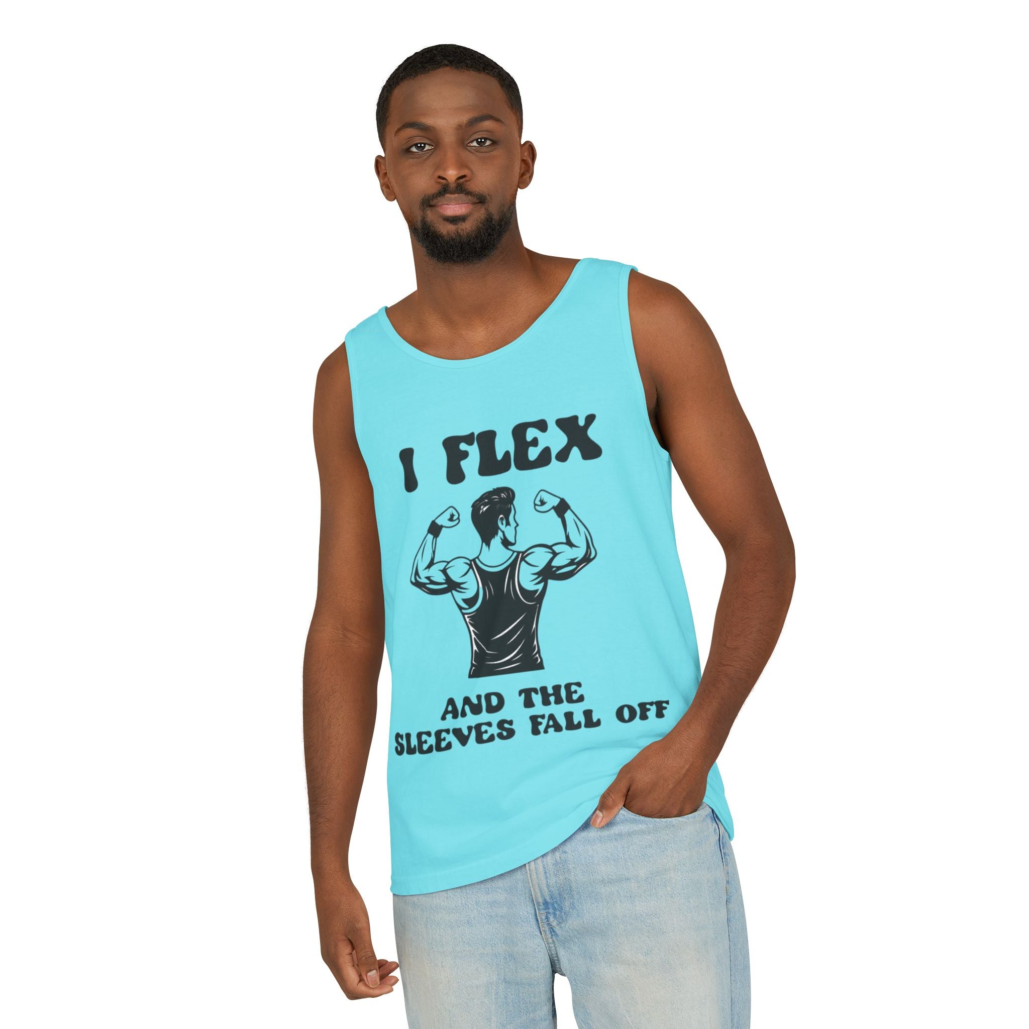Tank Top - "I Flex and the Sleeves Fall Off" Gym Muscle Funny Workout Tank